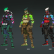 Concept art showcasing color customization for Genji's mythic skins.